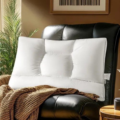 Vista 12 de Canadian Luxury Almohada de plumón de ganso tamaño estándar, poder de relleno 750, 100% algodón con funda de teflón - Almohadas de sueño de ultra