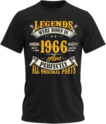 Vista 70 de Camiseta de cumpleaños para hombre, leyendas nacieron en 19XX, camiseta Negro