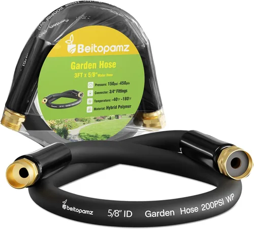 Vista 12 de Beitopamz Manguera de jardín corta de 1 pie x 5/8 pulgadas hembra a hembra, conector extensor de manguera de agua pequeña resistente, conexiones sin