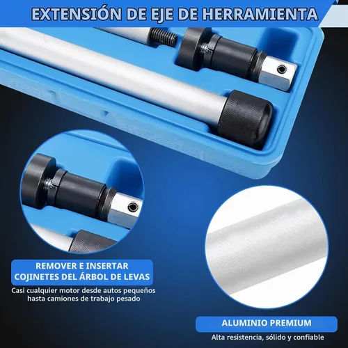 Vista 6 de 8MILELAKE Desmontaje universal de la herramienta del cojinete del árbol de levas con el Rango de adaptadores de 1-1/8 a 2-2/3 pulgadas Compatible
