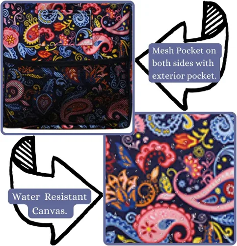 Vista 312 de NGIL Bolsa de comestibles reutilizable extra grande plegable de gran tamaño para comestibles, almacenamiento, picnic, playa, Estampado