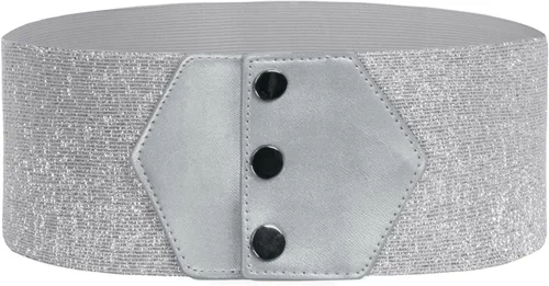 Vista 6 de GRACE KARIN Cinturón con botón de presión para mujer, cinturón elástico ancho para corsé, para vestido, con cintura elástica estirable Negro