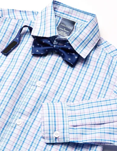 Vista 5 de Nautica Boys' 4-Piece Set with Dress Shirt, Bowtie, Vest and Pants