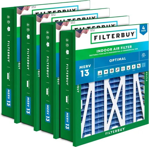 Vista 22 de Filterbuy Filtro de aire 10x17x2 MERV 13 Defensa Óptima contra Humo y Alergias (Paquete de 4), Filtros Exteriores Plisados Electrostáticos