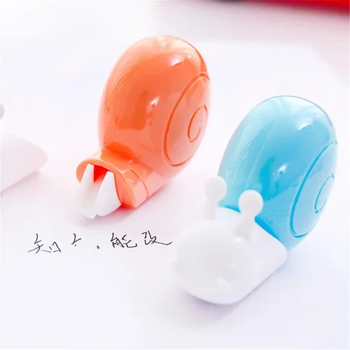 Vista 4 de Kawaii - Mini cinta de corrección de caracol fácil de usar para correcciones instantáneas, transparente, paquete de 4