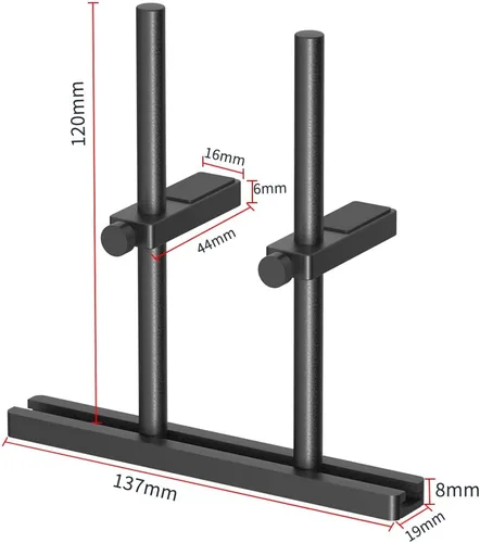 Vista 2 de Soporte de soporte de GPU Dual Brace: Montaje en ventilador Tarjeta gráfica de aluminio ajustable Soporte de GPU Sag Soporte para tarjeta de video