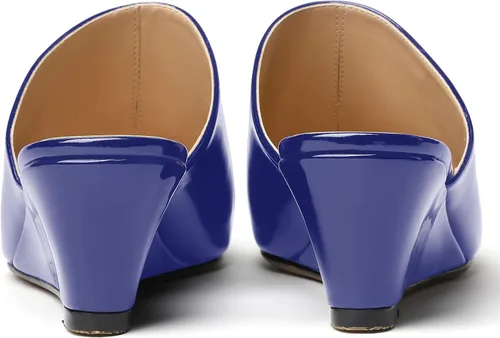 Vista 4 de MODENCOCO Zapatos de tacón bajo para mujer, cómodos, de patente, informales, con puntera cuadrada, de tacón bajo, de 2 pulgadas