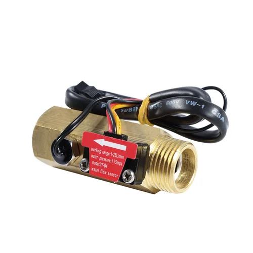 Vista 4 de Sensor de flujo de agua de rosca macho G1/2 pulgadas, interruptor de latón, efecto Hall, medidor de flujo líquido, contador BSP con sensor