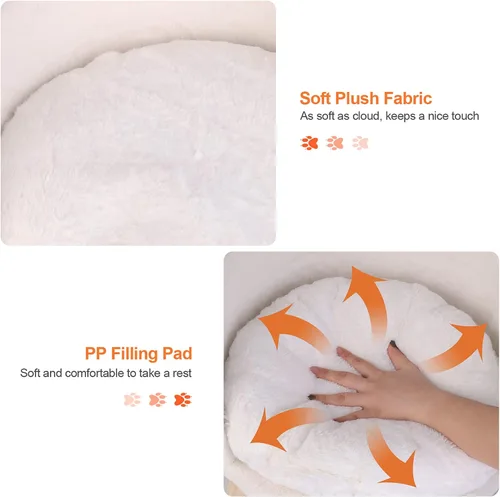 Vista 4 de BingoPaw Cama elevada para mascotas, taburete nórdico para gatos con almohadilla acogedora impermeable, silla para perros con patas de madera