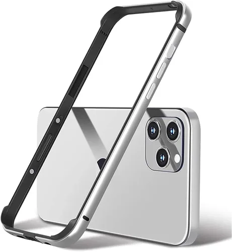 Vista 18 de Funda rígida delgada con marco de aluminio para iPhone 13 Pro, armadura de marco de metal con protección interior suave, protección de borde elevado