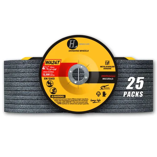 Vista 8 de Muelas abrasivas de 4 1/2 pulgadas para metal y acero inoxidable, disco de molienda para amoladora angular de 4-1/2 pulgadas x 1/4 pulgadas x 7/8