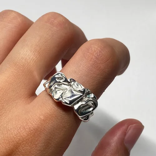 Vista 18 de Anillos de banda ancha de plata de ley 925 vintage hechos a mano para mujeres/hombres, anillo ajustable para el pulgar