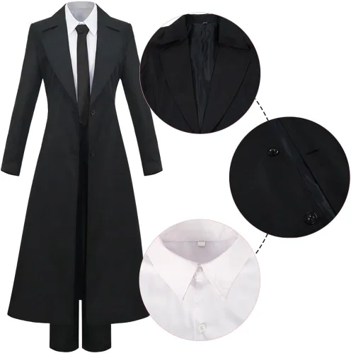 Vista 5 de Disfraz de anime Chainsaw Man Denji Makima, traje de cosplay, uniforme de poder, conjunto de chaqueta para hombre, conjunto de traje de Halloween