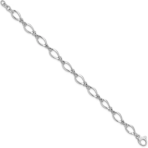 Vista 2 de Pulsera de eslabones de oro blanco de 14 quilates de 75 pulgadas joyería fina para mujer regalos para ella