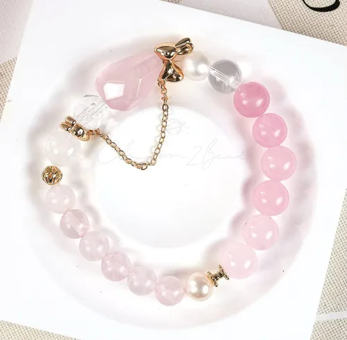 Vista 226 de Precious Gemstone Natural Crystal Healing Bracelet, Rutilated Quartz, Moonstone, Quartz Handmade Original Design Bracelet