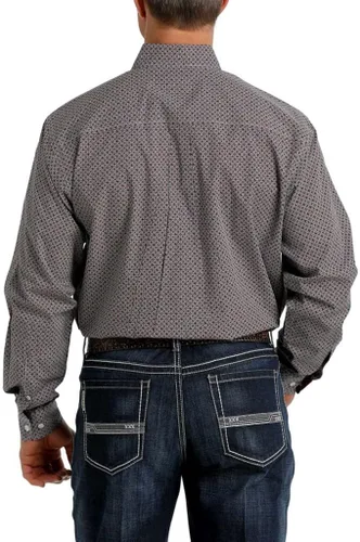 Vista 3 de Cinch MTW1105311 - Camisa con estampado geográfico blanco y burdeos para hombre