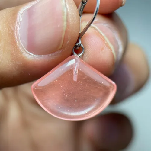 Vista 4 de Aretes colgantes con piedras preciosas geométricas para mujeres y niñas