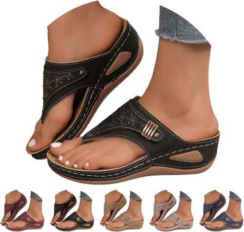 Vista 4 de yaoeye Sandalias ortopédicas para mujer 2026 elegantes con soporte de arco para mujer, sandalias cómodas casuales de verano y playa