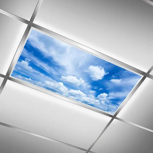 Vista 2 de 2 cubiertas de luz fluorescente, hermosas nubes, escudo magnético de luz para aula, oficina, hogar, 2 x 4 pies Color: 14