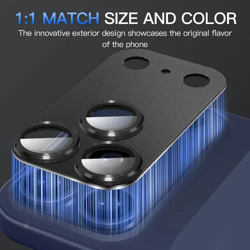 Vista 5 de Suoman Para iPhone 17 Pro Protector De Lente De Cámara, Protector De Pantalla De Lente De Cámara De Vidrio Templado De Metal De Metal De Diseño Todo