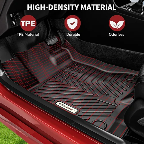 Vista 2 de YITAMOTOR Juego de alfombrillas para Chevrolet Equinox 2018-2024, juego de forro de carga de ajuste personalizado para delantero y segundo asiento