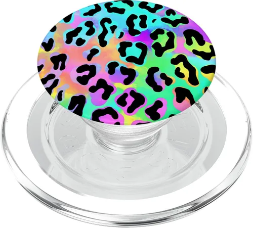 Vista 8 de Estampado de leopardo en verde, cian, rosa, azul, amarillo, naranja, AEHP433 PopSockets PopGrip: agarre intercambiable para teléfonos y tabletas