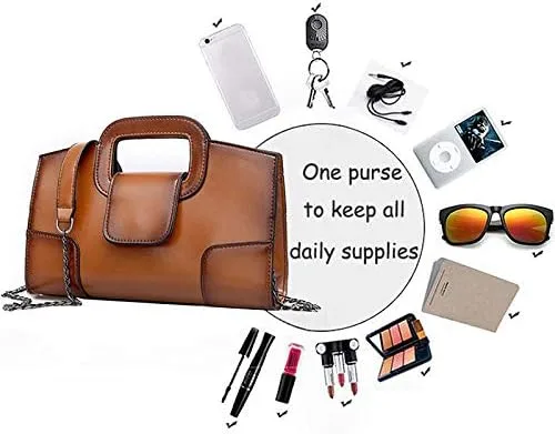 Vista 5 de Goclothod Bolso de mano con asa superior para mujer estilo vintage con solapa bandolera