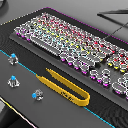 Vista 7 de HONKID Extractor de interruptores, removedor de llaves de acero inoxidable para interruptores de teclado mecánicos de repuesto
