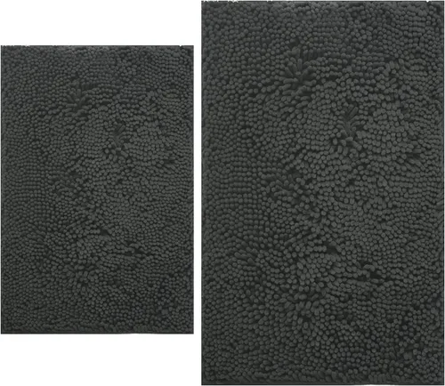 Vista 51 de Juegos de alfombras de baño de 2 piezas, alfombra de baño de felpilla extra suave ultra absorbente, alfombra de baño con base antideslizante de PVC