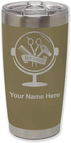 Vista 36 de LaserGram Taza de 20 onzas con aislamiento al vacío, para estilista de cabello, con grabado personalizado incluido (negro) Engraved Gift for Hair