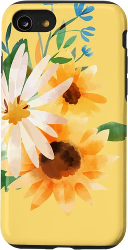 Vista 18 de iPhone 16 Yellow Sunflower Vintage Flower Petals Case