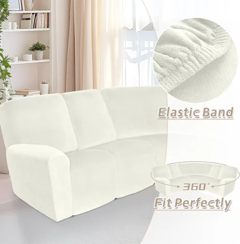 Vista 31 de Arfntevss Fundas de sofá seccional reclinable de terciopelo, Funda de sofá seccional de esquina para sofá reclinable, Funda elástica suave