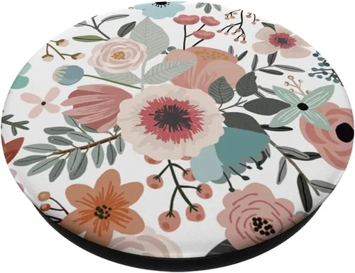 Vista 2 de Colorido jardín de flores silvestres Boho Botánico Patrón Floral PopSockets Estándar PopGrip