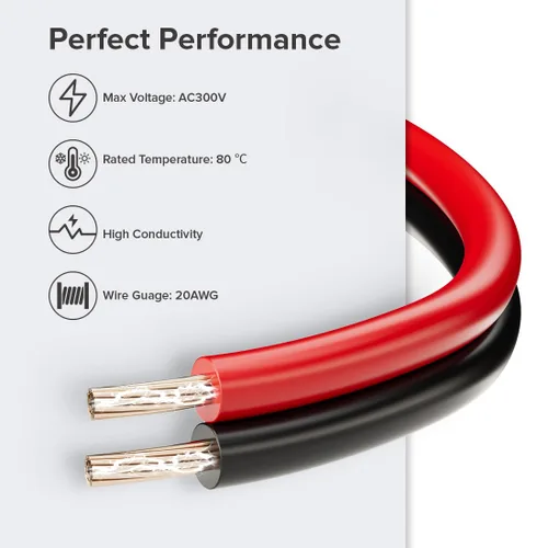 Vista 5 de BTF-LIGHTING - Cable de extensión de 18 AWG de 2 pines de 32.8 pies, componente reconocido por UL 2 Conductor Low Voltage Electrical Wire, For
