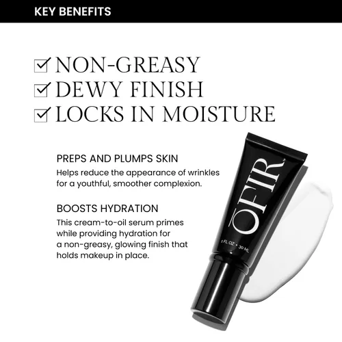 Vista 5 de OFIR Skin Prep Dewy Primer Serum Cuidado de la piel de maquillaje híbrido para preparación de piel radiante Imprimación facial hidratante que