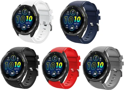 Vista 3 de Lamshaw Correas compatibles con Garmin Forerunner 965, correas de repuesto clásicas de silicona compatibles con reloj inteligente Garmin Forerunner