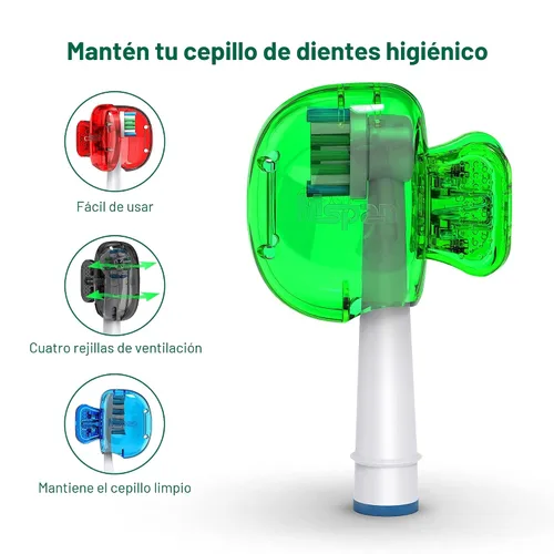 Vista 3 de Mspan Funda Protectora para Cabezal de Cepillo de Dientes: Funda Protectora para Cepillo de Dientes con Clip de Plástico para el Baño, Artículos