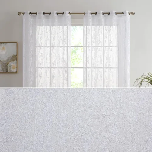 Vista 9 de HLC.ME Crawford - Paneles de cortina para tratamiento de ventanas, semitraslúcidos, para ventana de dormitorio y sala de estar, juego de 2 paneles