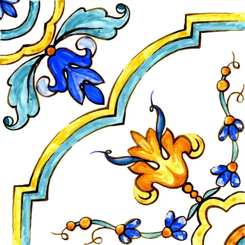 Vista 41 de Pegatinas de Azulejos Estilo Azulejo Español Portugués Despegar y Pegar para Salpicadero Juego de 16 piezas (3.9_10)