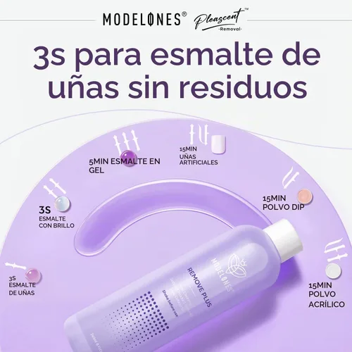 Vista 2 de modelones Removedor de esmalte de uñas de acetona, gel y esmalte de uñas