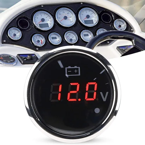 Vista 2 de Medidor de voltaje digital de 2 pulgadas, medidor de voltaje, medidor de voltaje de batería de 2 pulgadas, pantalla digital LED, IP67, impermeable