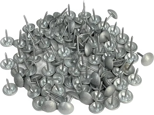 Vista 2 de Tachuelas de tapicería de alta calidad, ribete decorativo de cabeza de clavo para muebles, 5/8 pulgadas de diámetro, 100 clavos (peltre antiguo)