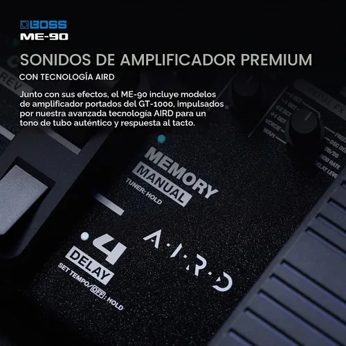Vista 5 de BOSS ME-90 Multi-efectos de guitarra Procesador de guitarra todo en uno 11 modelos de amplificador AIRD integrados 60 efectos derivados