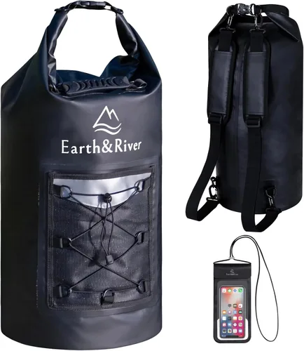 Vista 13 de EARTH&RIVER Mochila seca impermeable de alta calidad, extra gruesa, protección para todas las actividades acuáticas y campamentos, bolsa seca ligera