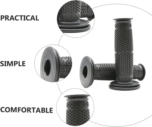 Vista 8 de PartyKindom 1 par de empuñaduras de goma para manillar de motocicleta para mayor comodidad y control compatibles con varios modelos