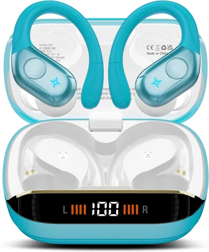 Vista 14 de Auricular Inalámbrico, Auriculares Bluetooth 5.4 de 75Hrs IP7 Impermeables para Deporte, Auriculares Inalámbricos para Correr con ENC Cancelación