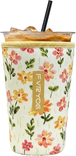 Vista 204 de Reusable Insulated Neoprene Iced Coffee Sleeves for Iced Coffee Cups, Coffee Coolies sleeves for Iced & Hot Drinks