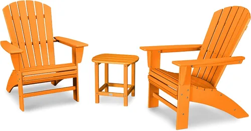 Vista 6 de POLYWOOD Juego de sillas Adirondack de 3 piezas náuticas con mesa auxiliar Aruba