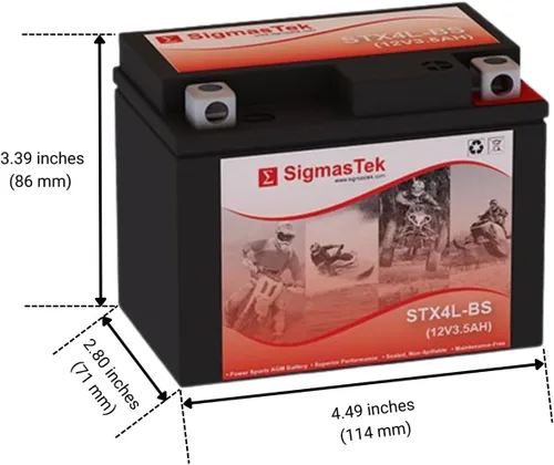 Vista 2 de Batería de motocicleta EverStart ES4LBS (reemplazo)