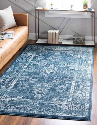 Vista 26 de Unique Loom Sumter Collection Edmunds - Alfombra de área (2 pies x 6 pies, gris/marfil)